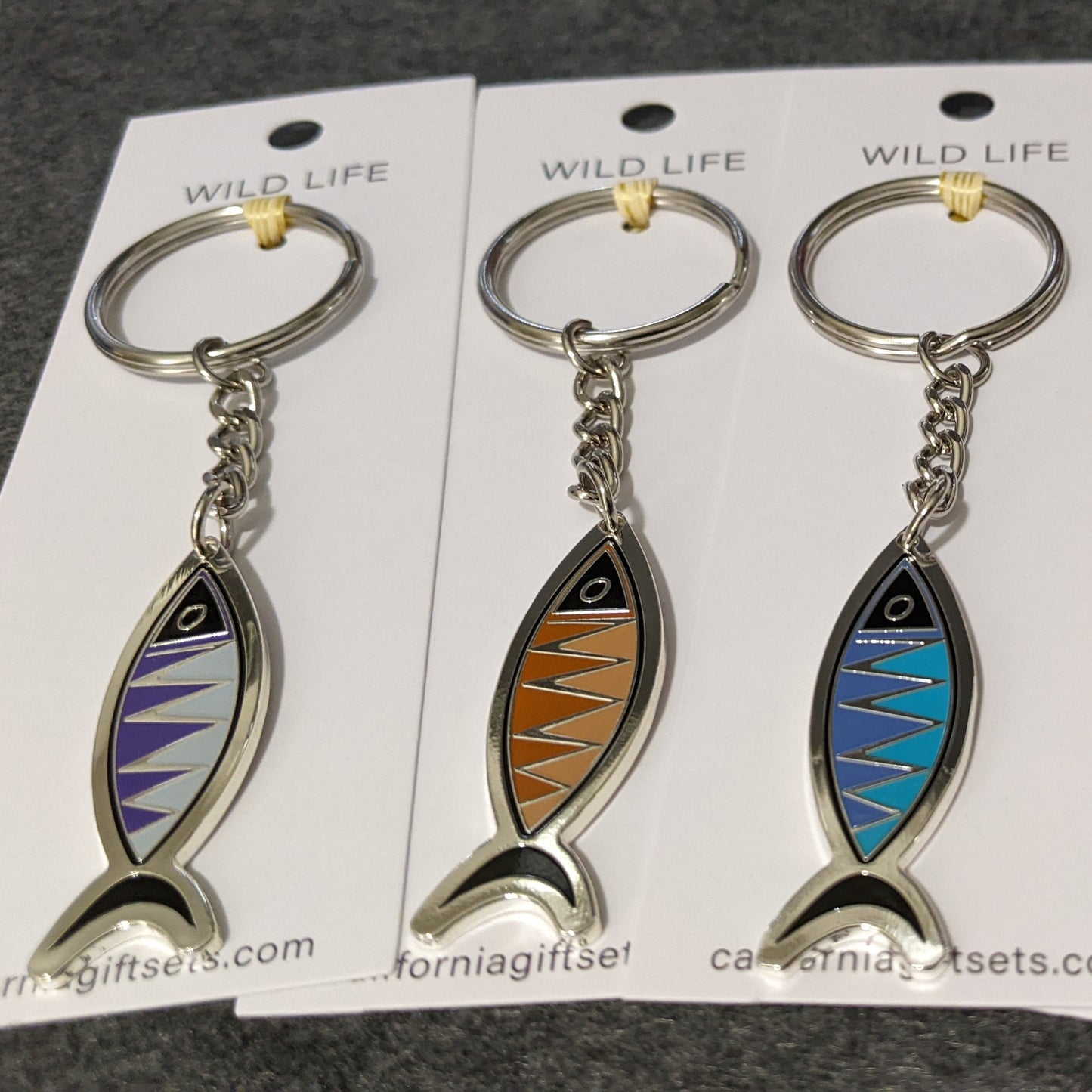 Bear - Wolf - Fish Enamel Keychains / 15 units
