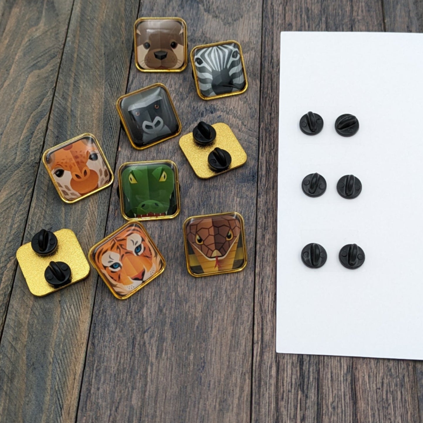 Wildlife Enamel Pins, Reptiles, Woodland Animals./ 25 units /$150