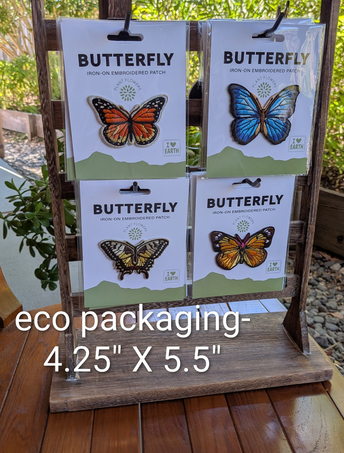 Metalmark Butterfly Iron-On Patch, Eco-Friendly — Pack of 6