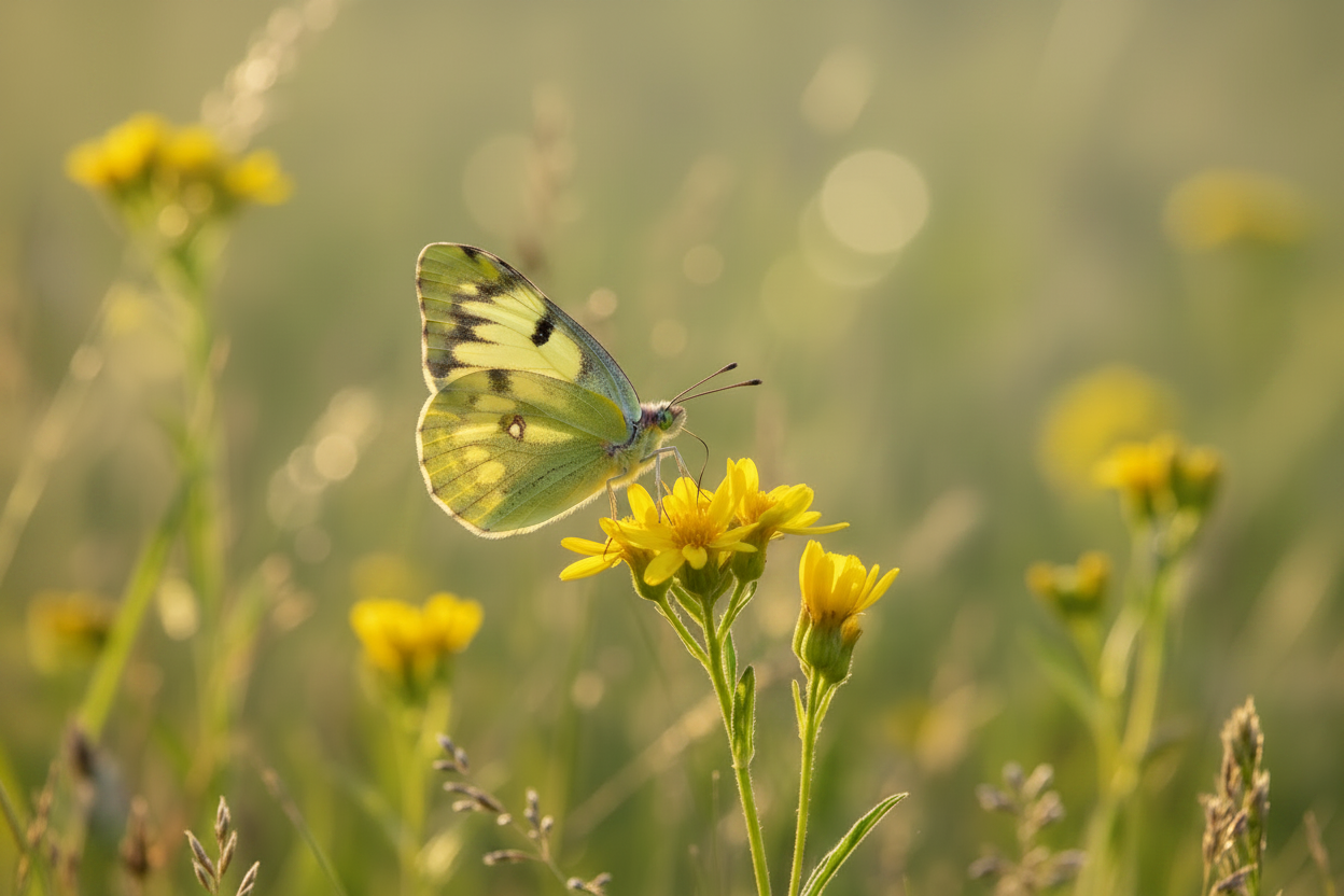 Clouded Yellow Butterfly - Neutral Background
