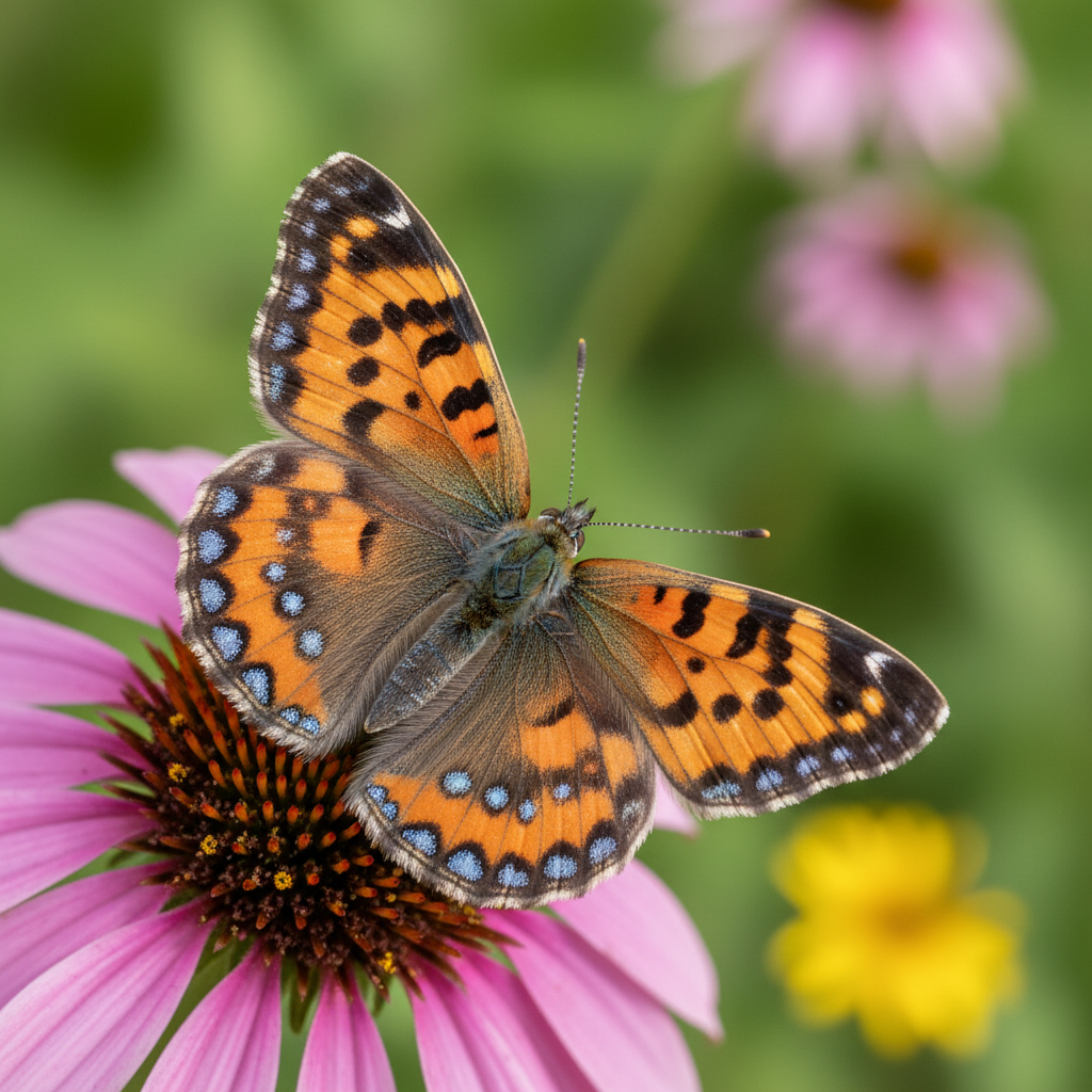 Metalmark Butterfly on Wildflower