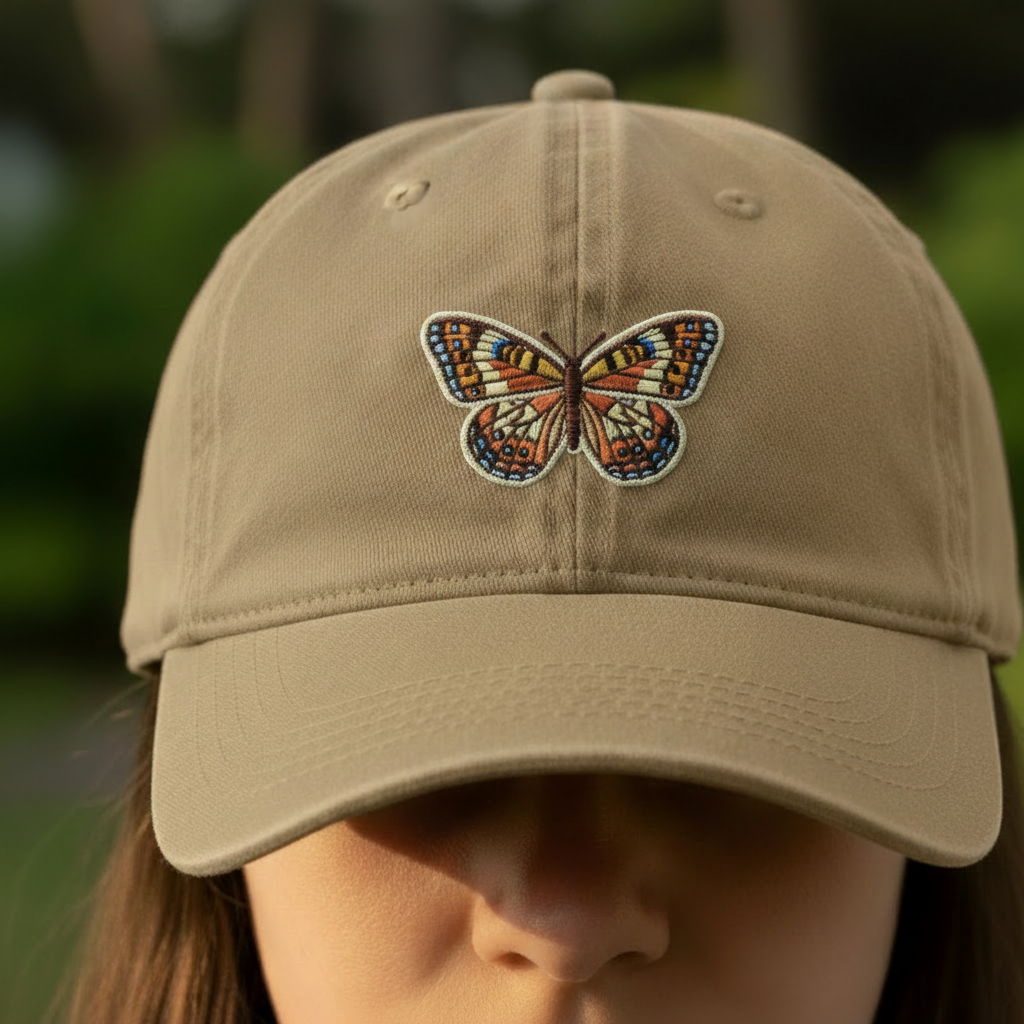 Metalmark Butterfly washed coffee lifestyle portrait