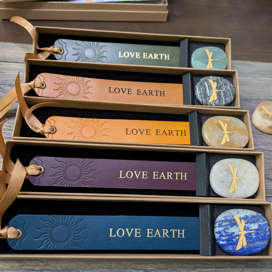 Leather Bookmark and Gemstone - Assorted Gift Sets / 10 units /$120