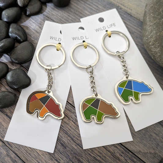 Bear - Wolf - Fish Enamel Keychains / 15 units