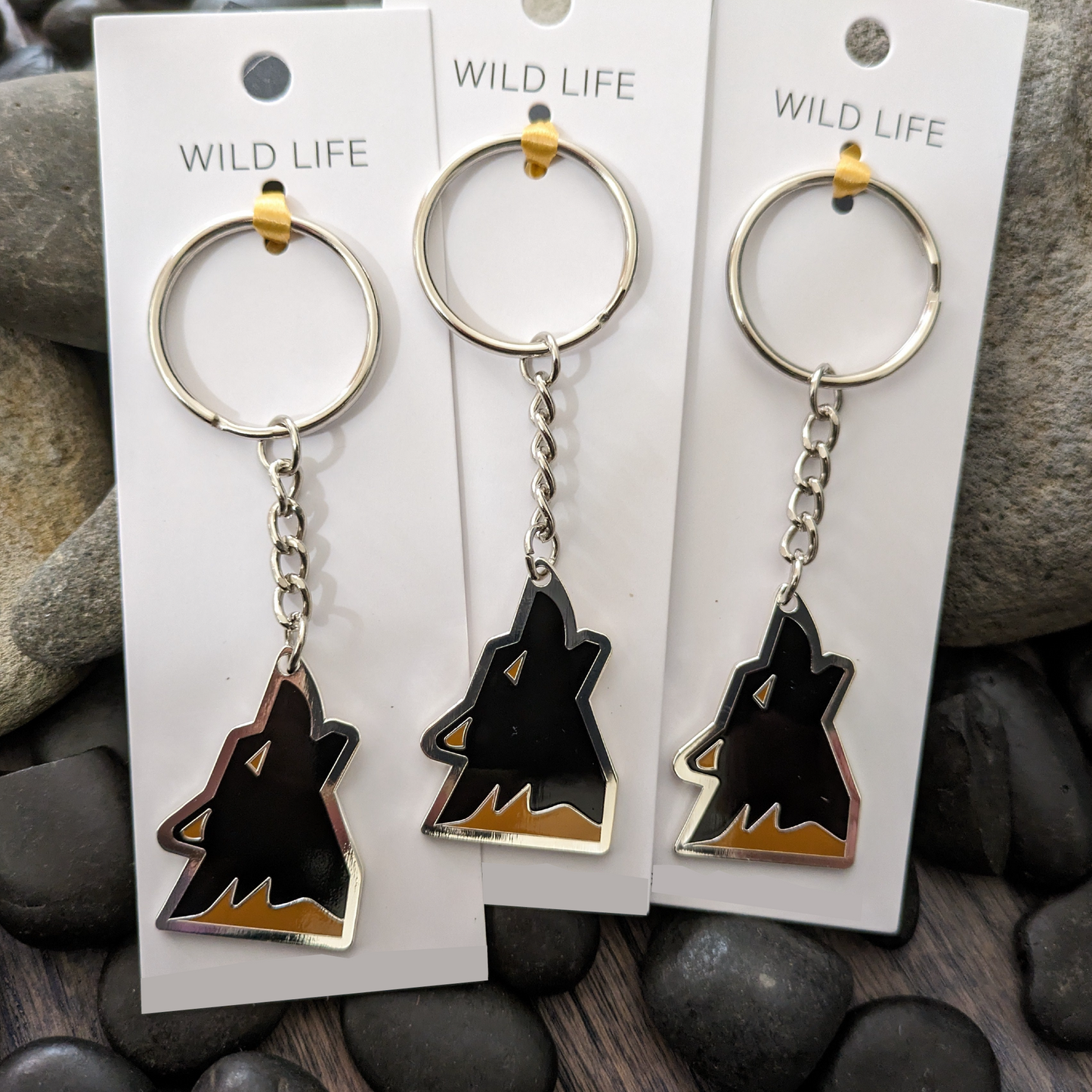 Bear - Wolf - Fish Enamel Keychains / 15 units