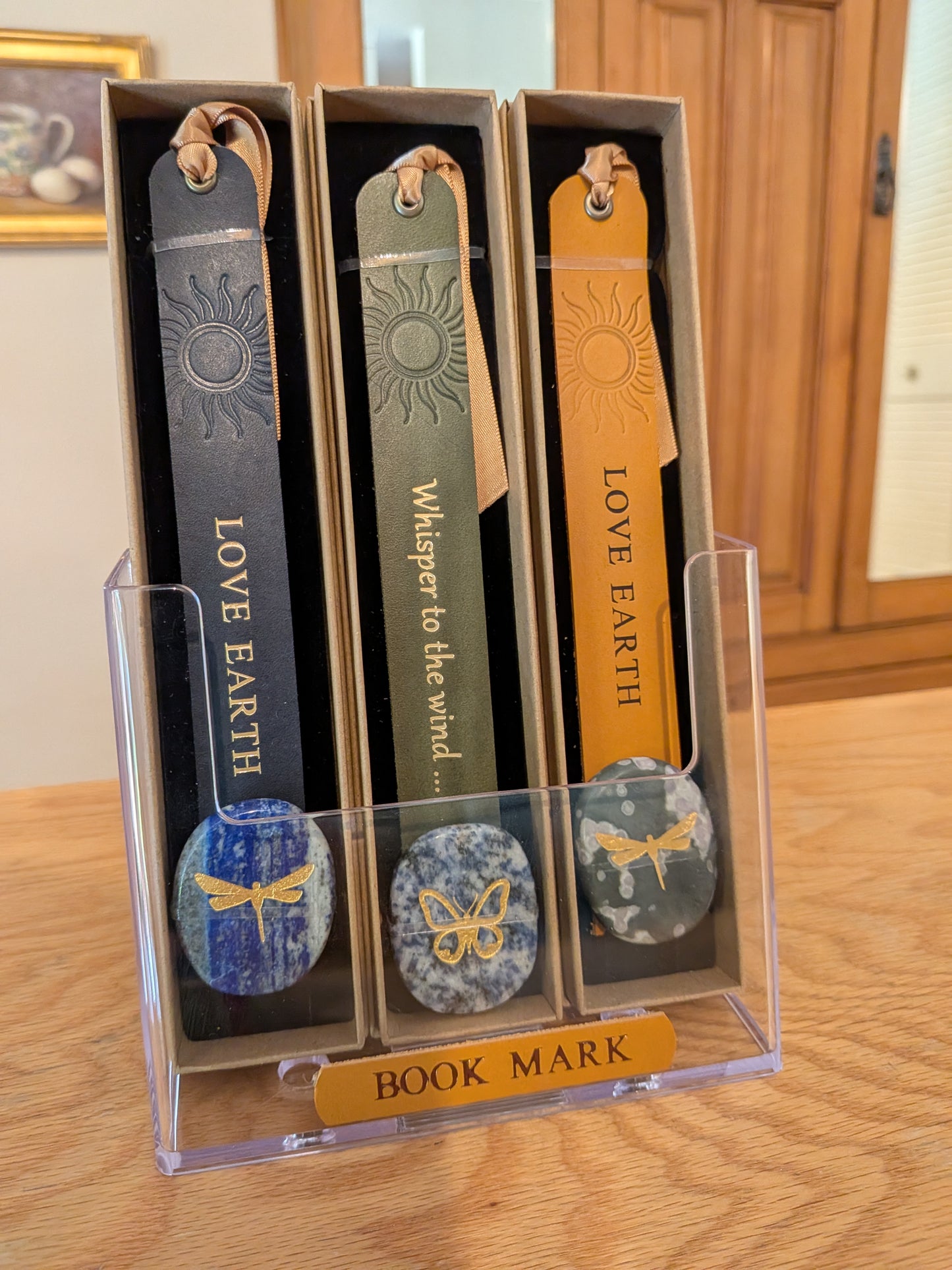 Leather Bookmark and Gemstone - Assorted Gift Sets / 10 units /$120