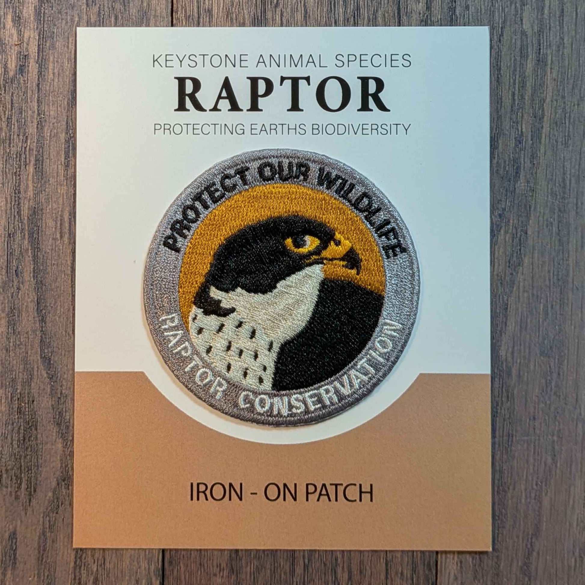 Raptor Wildlife - Keystone Animal Species Collectors edition Iron-On Embroidered Patches.