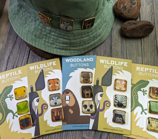 Wildlife Enamel Pins, Reptiles, Woodland Animals./ 25 units /$150
