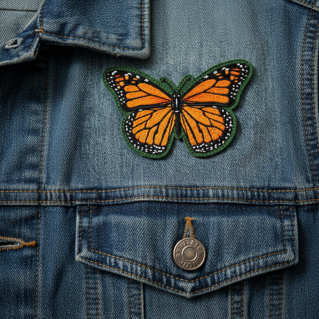Butterfly Patch Medium Size on Denim Jacket