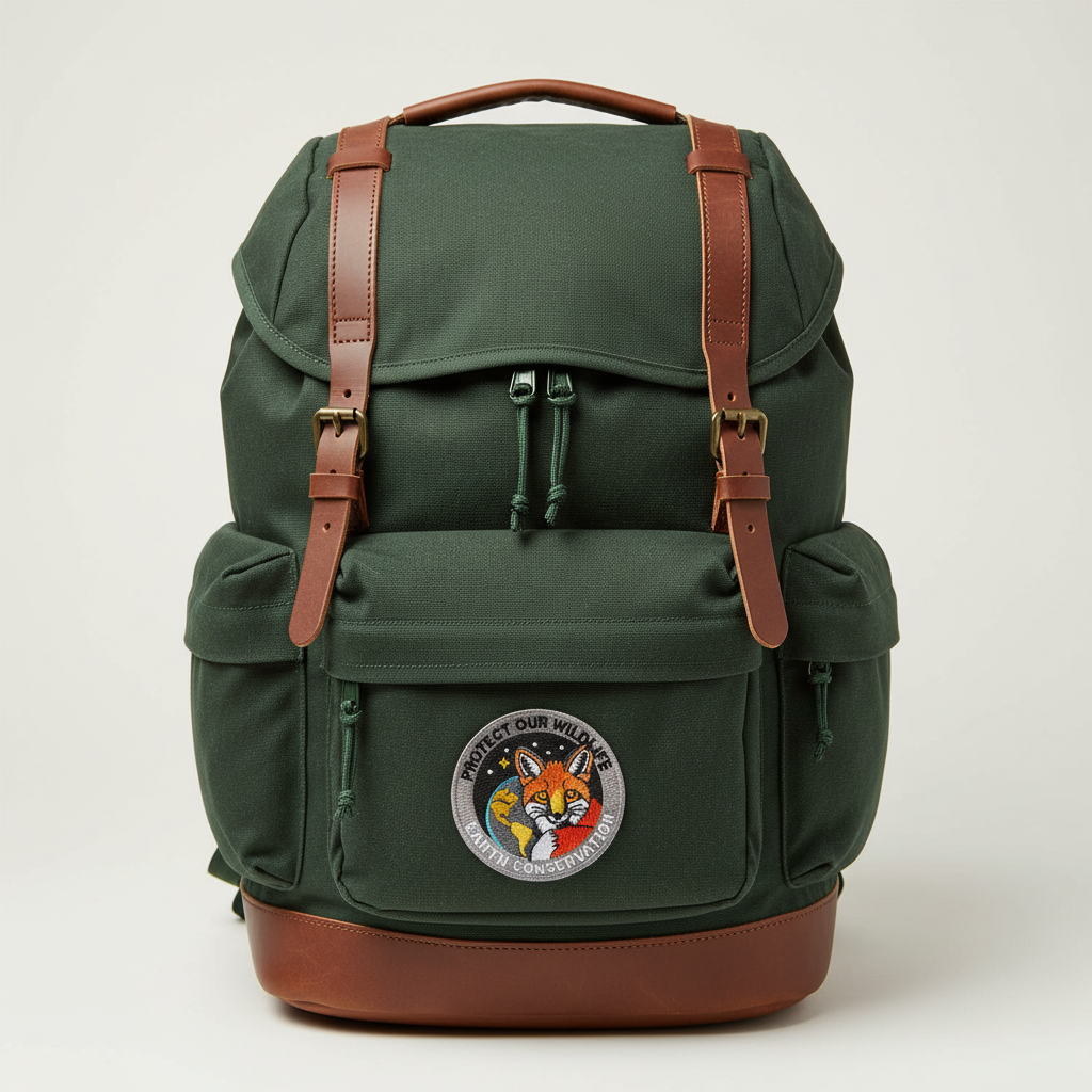 Earth Conservation Patch on Canvas Backpack