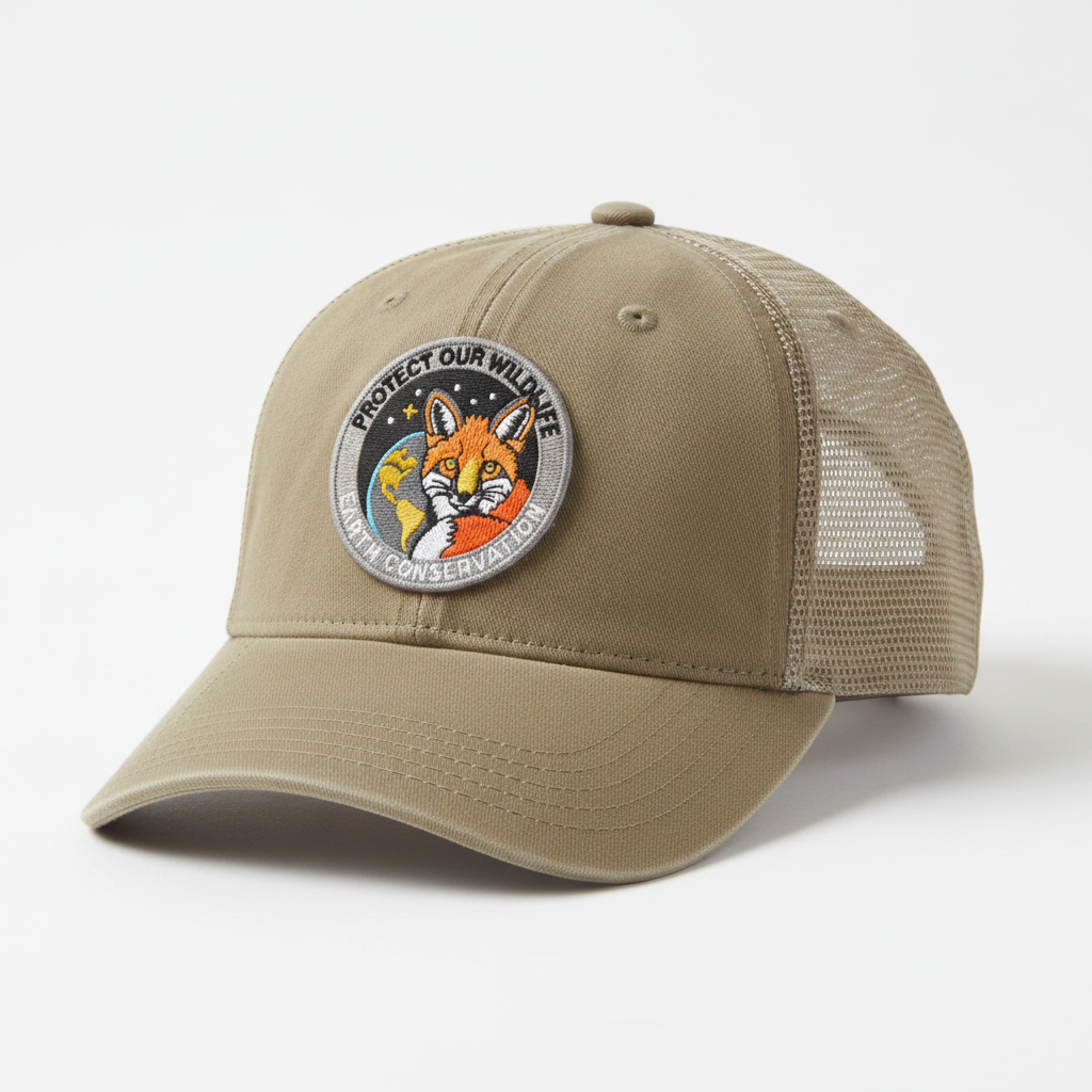 Earth Conservation Patch on Hiking Hat