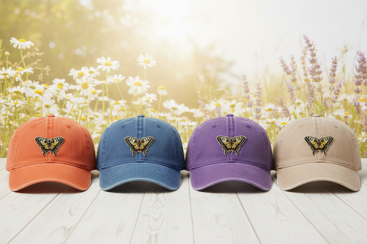 Four Hats with Smaller Swallowtail Butterfly Patch