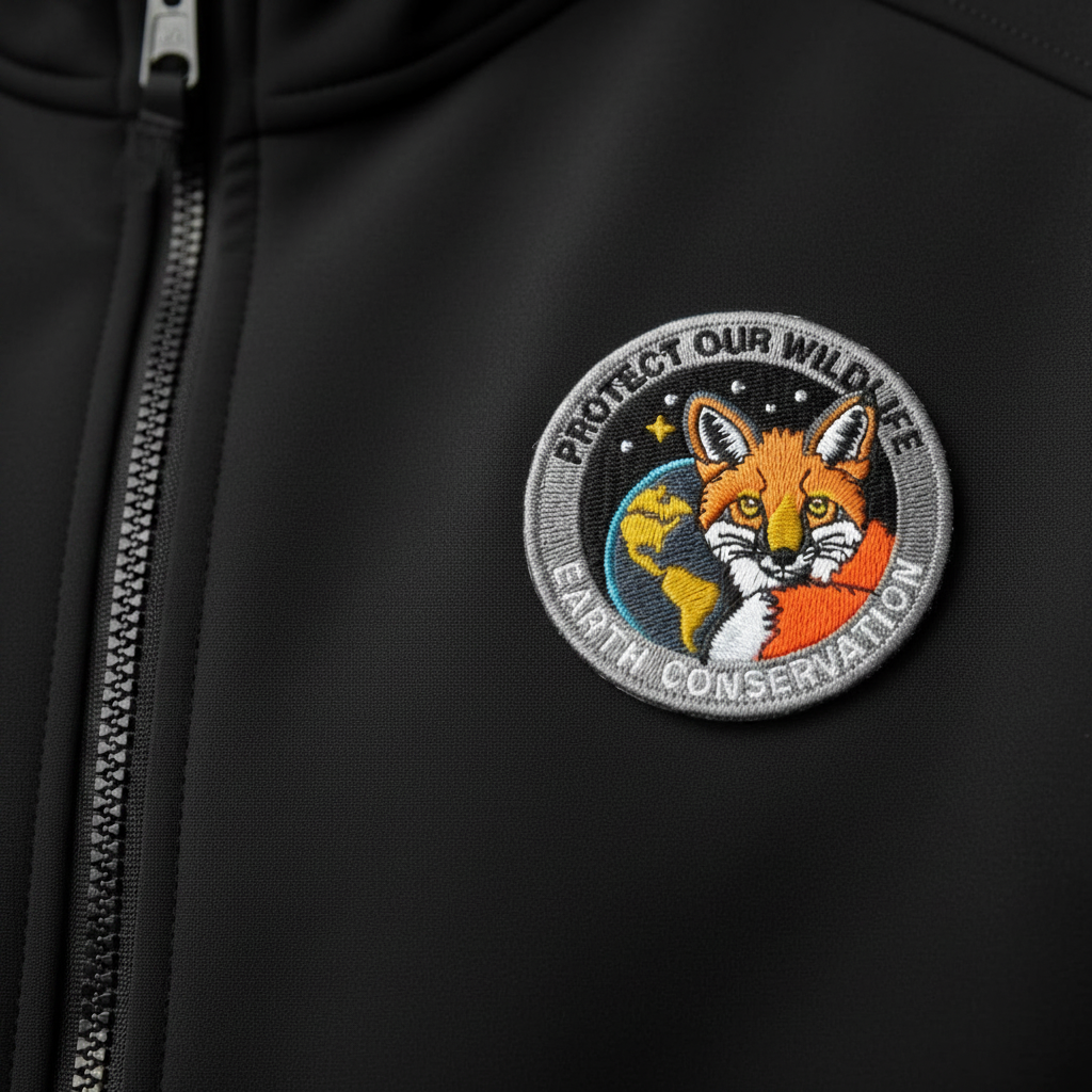 Fox Patch on Black Jacket 1x1