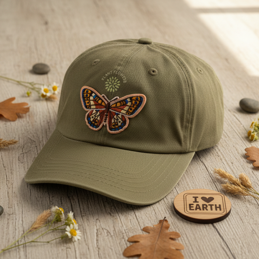 Fritillary Butterfly Patch Hat Lifestyle