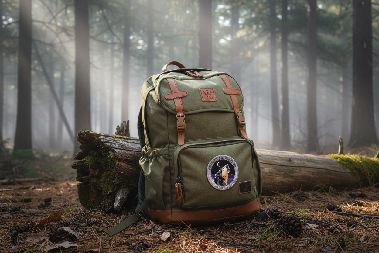 Gray Wolf Patch on Wilderness Backpack