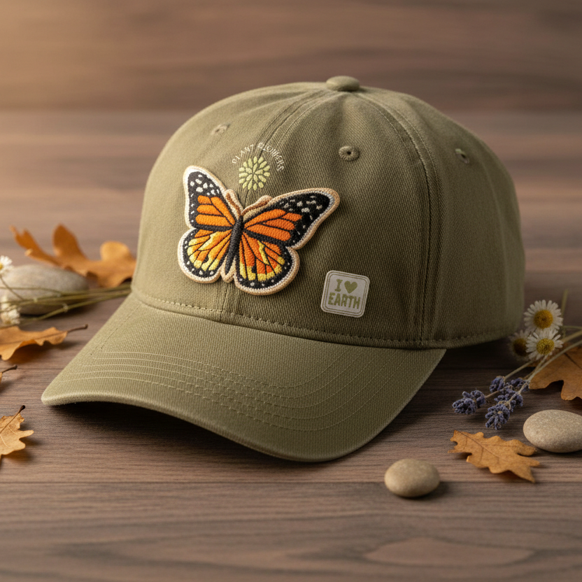 Monarch Butterfly Patch Hat Lifestyle