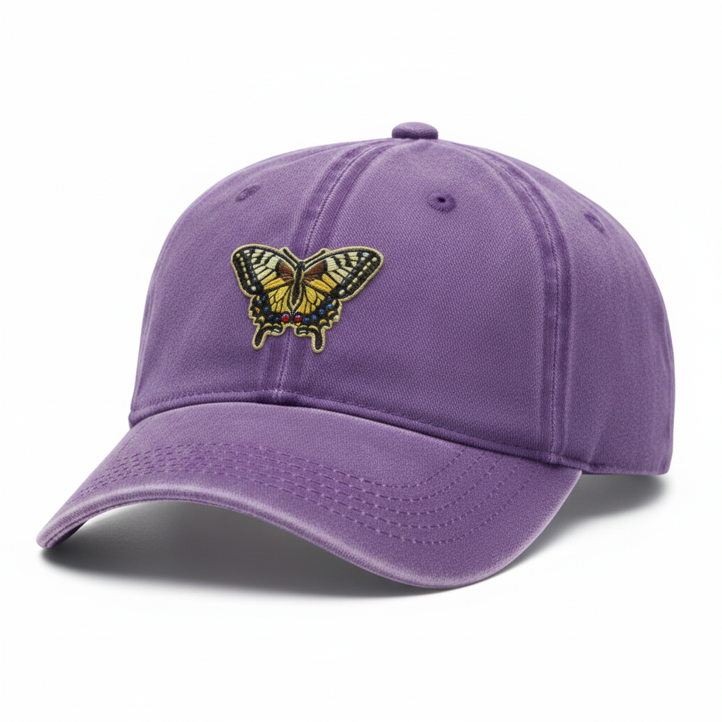 Purple Hat with Swallowtail Patch