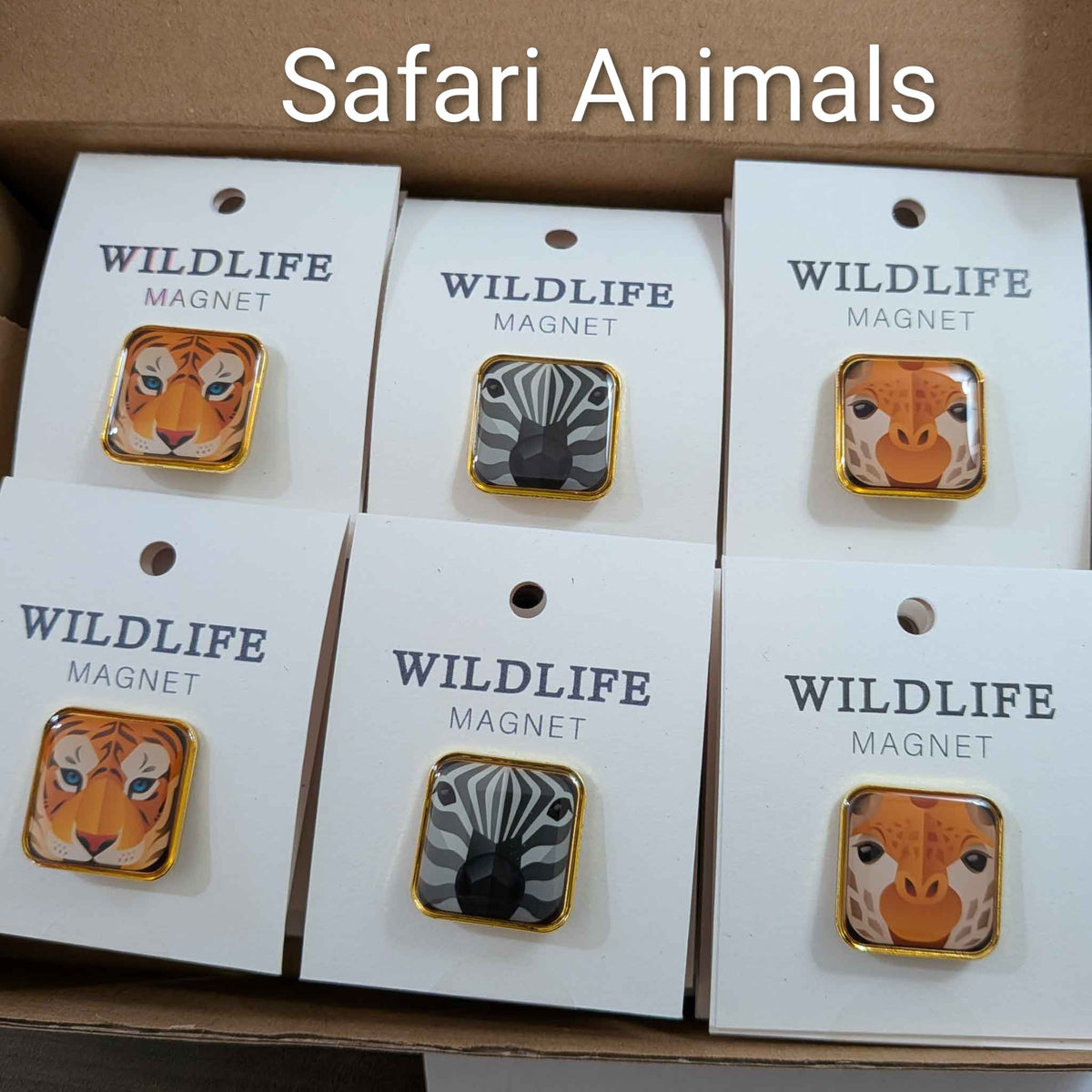 Wildlife Square Enamel Magnet Set — Case of 30