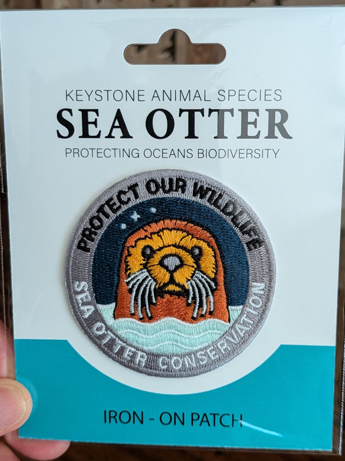 Sea Otter Conservation Iron-On Patch, Eco-Friendly — Pack of 6