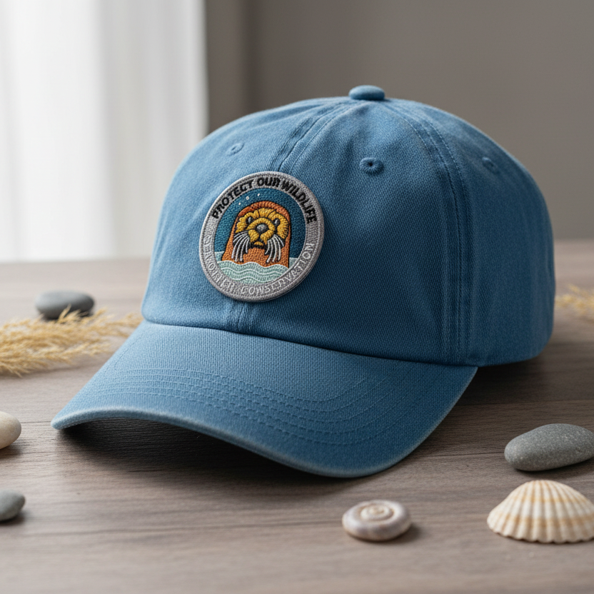 Sea Otter Patch on Ocean Blue Dad Hat